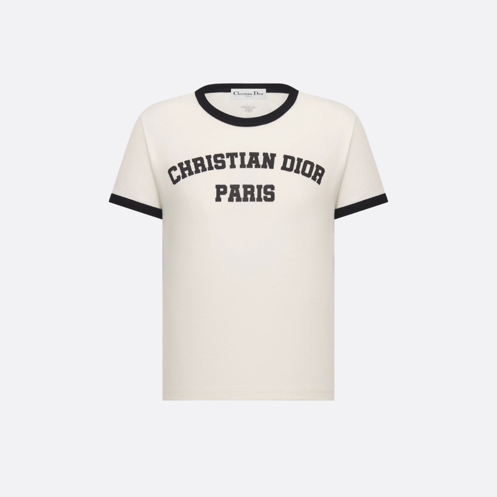 Dior Kids Cream T-Shirt with Black Trim